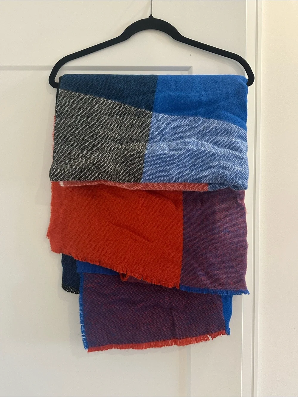 ASOS Colorblock Blue & Red Home Accent Scarf